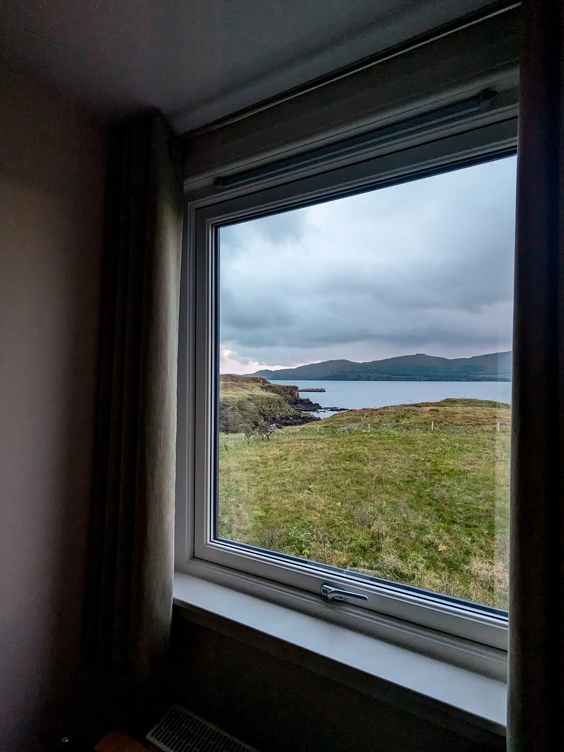 view of Isle of Skye coastline from our accommodation 